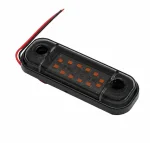 Жълта LED Габаритна светлина / маркер - Опушен 12 диода 12V-24V