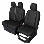 Комплект 2+1 Тапицерия за FORD TRANSIT CUSTOM 2009+ – Еко кожа, Черна, 8 части