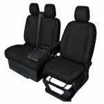 Комплект 2+1 Тапицерия за FORD TRANSIT CUSTOM 2009+ – Еко кожа, Черна с черен шев, 8 части