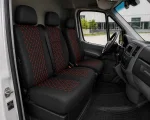 Комплект 2+1 Тапицерия за MERCEDES SPRINTER W906 2006-2018 – Еко кожа, Черна с червен шев, 8 части