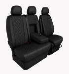 Комплект 2+1 Тапицерия за MERCEDES SPRINTER W906 2006-2018 – Еко кожа, Черна с черен шев, 8 части