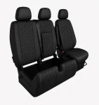 Комплект 2+1 Тапицерия за MERCEDES SPRINTER W906 2006-2018 – Еко кожа, Черна с черен шев, 8 части