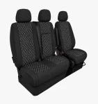 Комплект 2+1 Тапицерия за MERCEDES SPRINTER W906 2006-2018 – Текстил, Черна с бял шев, 8 части