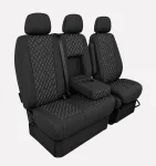 Комплект 2+1 Тапицерия за MERCEDES SPRINTER W906 2006-2018 – Текстил, Черна с бял шев, 8 части