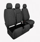 Комплект 2+1 Тапицерия за MERCEDES SPRINTER W906 2006-2018 – Текстил, Черна с бял шев, 8 части