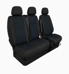Комплект 2+1 Тапицерия за MERCEDES SPRINTER W906 2006-2018 – Текстил, Черна със син шев, 8 части