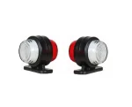 Комплект LED Габаритни Светлини тип рогче с NEON ефект - Червен / Бял 18 диода 12V-24V