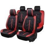 Луксозни кожени калъфи за автомобил Sport модел , цвят Черно с червено клас А