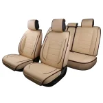 Кожени луксозни калъфи за седалки / тапицерия за кола Бежов цвят Клас А