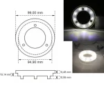 Кръгъл LED габарит / маркер – Бял  9 диода  12V-24V