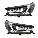 Кристални фарове за Toyota Hilux (2015-2020), led с дневни светлини