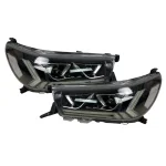 Кристални фарове за Toyota Hilux (2015-2020), led с дневни светлини