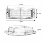 LED Габарит със Сигнална Блиц функция - 2 светлини Жълто/Бяло 30 диода 24V