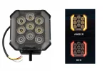 LED Стоп-Халоген Demmon 6" 27W E-MARK (ECE R148/R10) IP67, 9-32V Разпръсната светлина, Червен Стоп /Габарит и Динамичен Оранжев Мигач