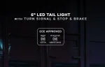 LED Стоп-Халоген Demmon 6" 27W E-MARK (ECE R148/R10) IP67, 9-32V Разпръсната светлина, Червен Стоп /Габарит и Динамичен Оранжев Мигач