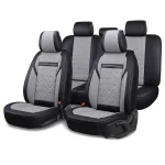 Комплект Луксозни кожени калъфи за седалки цвят СИВ FULLCOVER Клас А+