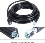 Маркуч за водоструйка с високо налягане - 10 м, M22-14 mm, 400 bar (5800 PSI), до 60°C, гъвкав и устойчив на износване, черен