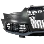 Предна броня за Audi A5 (2011-2015) с халогени - RS5 Design с хром лайсна и отвори за парктроник