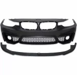 Предна Броня за BMW F30 (2011-2019) - M3 с лип спойлер - без отвори за парктроник, с отвори за халогени