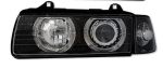 Кристални фарове за BMW E36 Angel Eyes (1991-2000) 2d coupe - черни