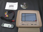 7" DVD плеър в подглавник с USB и безжичен джойстик за видеоигри - бежов