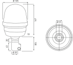 Оранжева аварийна лампа Буркан 12V с крушка H1 12V