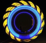 Биксенон лупи за вграждане MORIMOTO MINI SPIRAL 2.5" - с бял вътрешен и жълт външен ринг