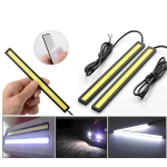 Комплект 2бр. LED светодиодни дневни светлини за автомобил 12V COB DRL - 14см бял