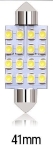 LED Лед Диодни Крушки, 16 SMD 5050 , 41мм, 12V, Бяла Светлина