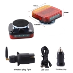 Безжични Wireless С Магнит 12V 24V Лед Led Диодни Стопове за Ремарке Каравана Платформа 5 Функции