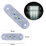 LED габарит за камион , бус , ремарке и др 12V - 24V 65 мм х 10 мм - бял 346