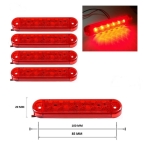 LED габарит за камион , бус , ремарке и др 12V - 24V 6 диода - червен 802