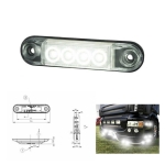 LED габарит за камион , бус , ремарке и др 12V - 24V 8см 4 диода - бял 0018