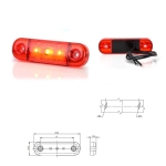 LED габарит за камион , бус , ремарке и др 12V - 24V 3 диода 8.4см - червен 0140