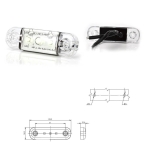 LED габарит за камион , бус , ремарке и др 12V - 24V 8.4см 3 диода - бял 0141