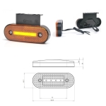LED габарит за камион , бус , ремарке и др 12V - 24V с рефлектор - оранжев 0143