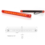 LED габарит за камион , бус , ремарке и др 12V - 24V 24см , 12led - червен 0144