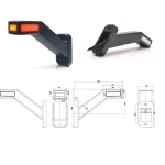 Комплект LED габарити тип рогче Е-Mark, неон ефект за камион , ремарке 12/24V, Три Светлини, 18.4 см