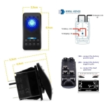 Бутон за вграждане за LEDBAR , Халоген и др 12-24V , червена светлина "HIGH BEAM"