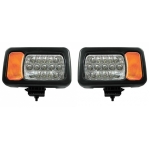 Комплект LED фарове - къси / дълги светлини, мигач, рефлектор - подходящ за трактор, комбайн, багер и др - 16 диода