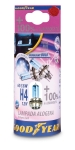 Комплект от 2 броя халогенни крушки крушка H4 Х4 12V 60/55W + 100% 5000K E4 Goodyear Гудиър
