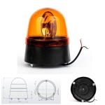 Въртяща сигнална аварийна оранжева лампа Маяк с Крушка 12V - 24V, Ø 146mm - 764