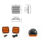 Безжични Wireless Стоп светлини с Mагнит 12v 24v Лед Led Оранжеви Аварийни Светлини Блиц Светлина