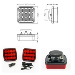 Безжични Wireless с Mагнит 12-24v Лед Led Червени Светлини за Ремарке
