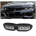 Бъбреци решетки за BMW 3-та Серия G20 Sedan 2019+, G21 Touring, G28 Sedan Diamond Style Черен Гланц