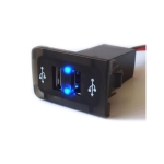 USB зарядно с два USB изхода за автомобил Volkswagen Golf 4 / Bora 4 Син Цвят