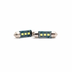 Комплект от 2 броя LED ЛЕД Диодни Крушки 3 SMD 36мм C5W 12V Бяла Светлина Canbus Error Free Без Грешки Photon