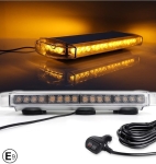55 см 40 LED ЛЕД мощна аварийна диодна сигнална лампа блиц с магнити 12-24V 10 режима на работа жълта оранжева светлина E-Mark Е9 за пътна помощ платф