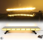 96.5 см 72 LED ЛЕД 72W мощна аварийна диодна сигнална лампа блиц 12-24V 15 режима на работа жълта оранжева светлина E-Mark Е9 за пътна помощ платформа