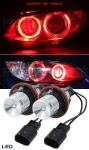 Комплект от 2 броя LED крушки Angel Eyes ангелски очи 12V-24V цвят червен за BMW с Canbus без грешки